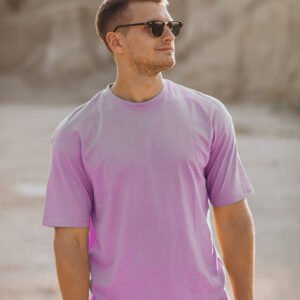 cream tshirt purple