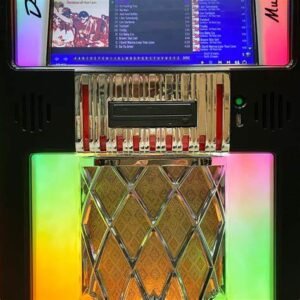 rock ola bubbler cd jukebox in gloss black with bluetooth