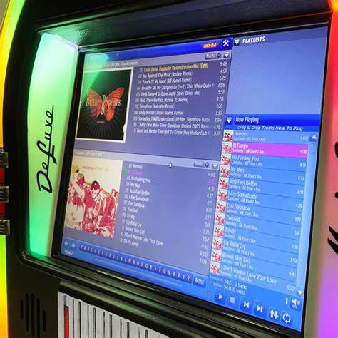 rock ola bubbler cd jukebox in gloss black with bluetooth rock ola bubbler cd jukebox in gloss black with bluetooth