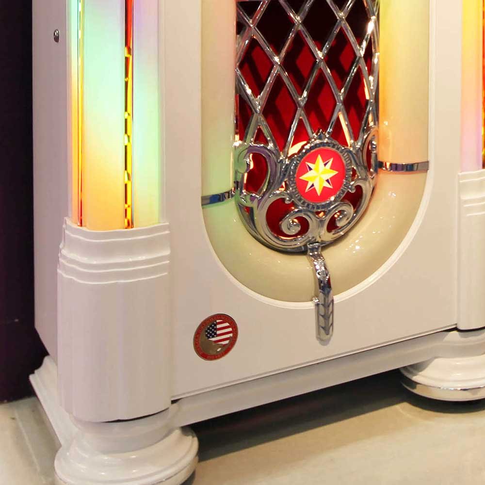 rock ola bubbler digital music center jukebox in gloss white with bluetooth rock ola bubbler digital music center jukebox in gloss white with bluetooth