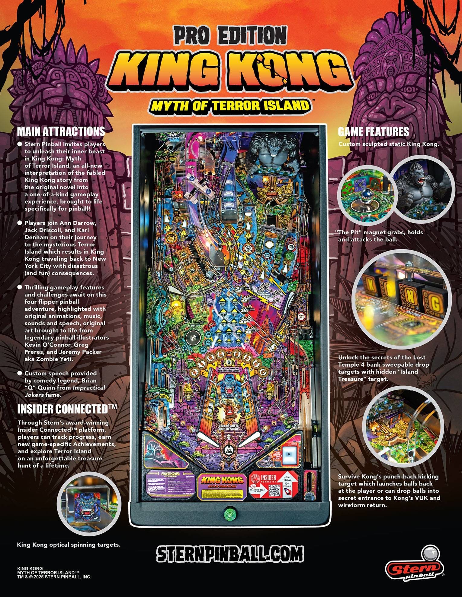 king kong: myth of terror island pro pinball machine by stern king kong: myth of terror island pro pinball machine by stern